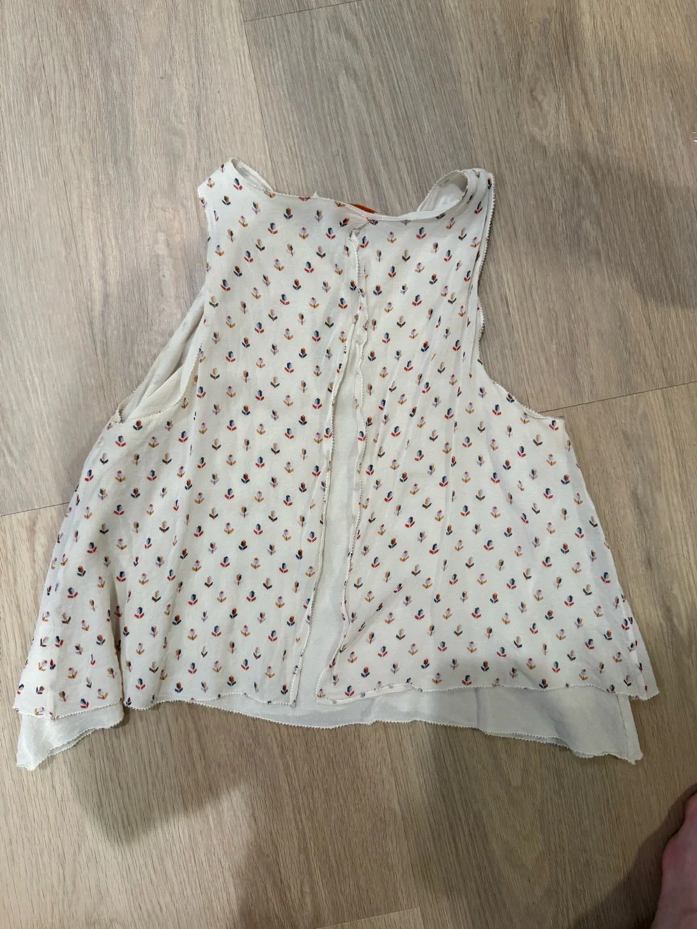 Tory Burch Cream Sleeveless Floral Dot Girls Top